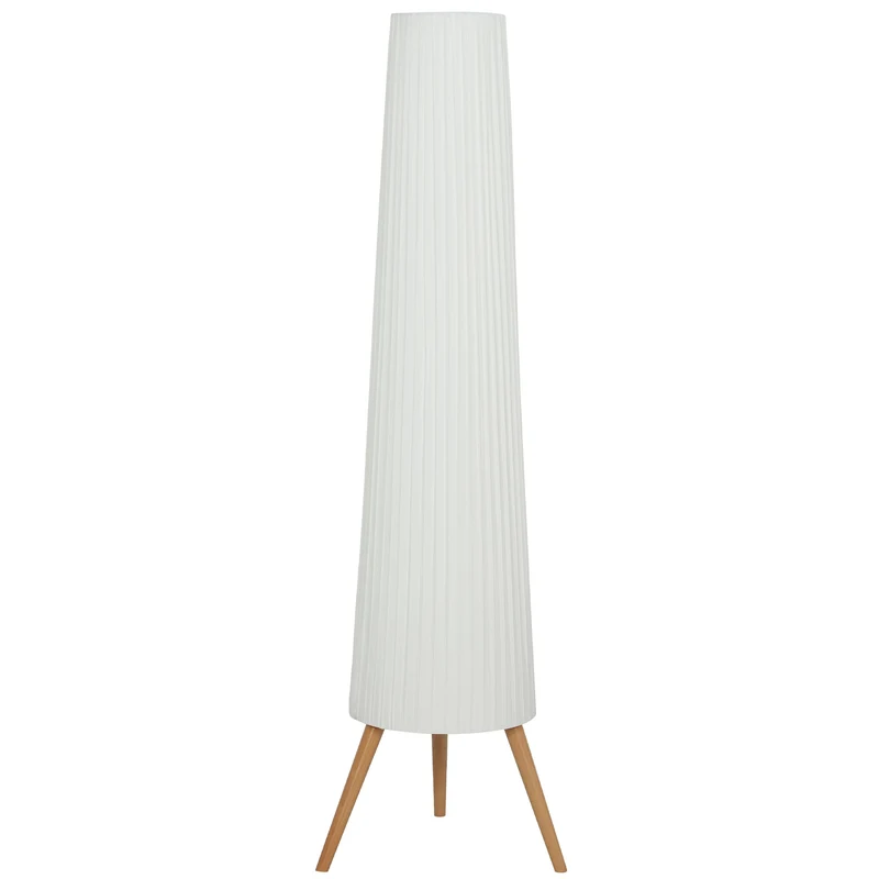 Lampada da Terra Treppiede 46x46x153 cm con Interruttore a Pedale e Luminosità Regolabile Bianco