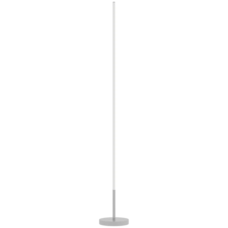 Lampada da Terra LED Alta 150 cm con Temperatura Colore Regolabile e Telecomando Argento
