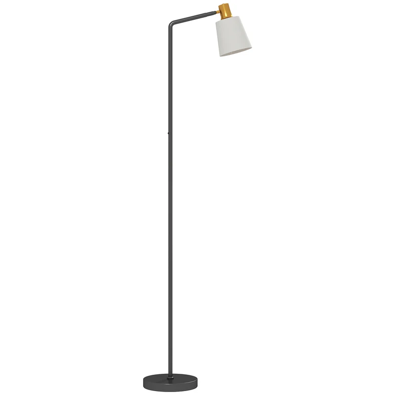 Lampada da Terra LED con Testa Girevole a 350° Regolazione Temperatura del Colore Nero
