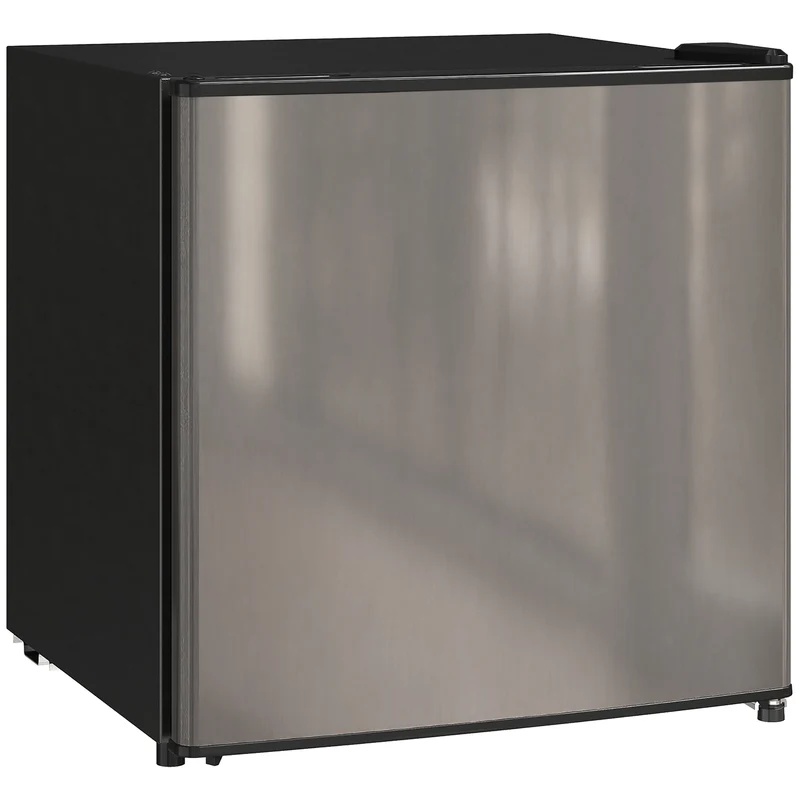 Mini Frigorifero da 46L con Scomparto per Ghiaccio Porta Reversibile Temperatura Regolabile Argento