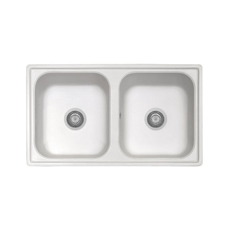 Lavello 86x50 cm 2 vasche bianco Samet