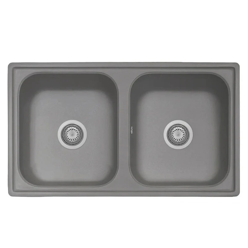 Lavello 86x50 cm 2 vasche croma Samet