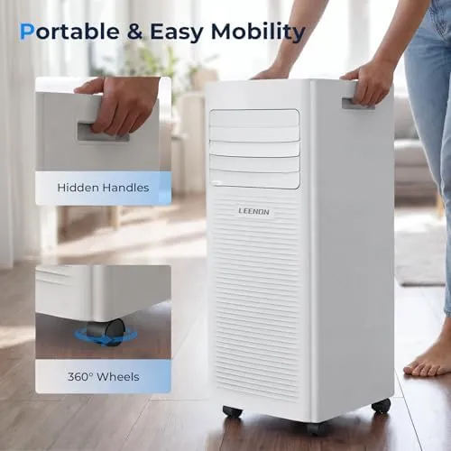 Climatiseur Mobile 3-en-1 9000 BTU pour Petites Pièces et Chambres
