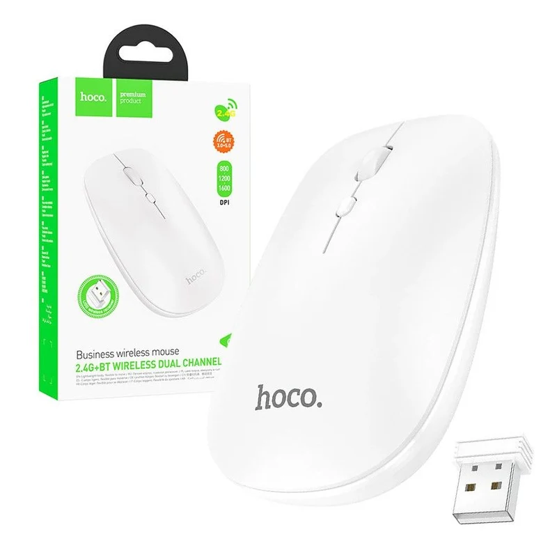 MOUSE WIRELESS BLUETOOTH HOCO GM15 BIANCO