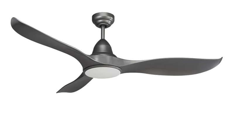 Ventilatore da Soffitto con 3 Pale e LED Ø132 cm 5 Velocità Martec Wave Nero