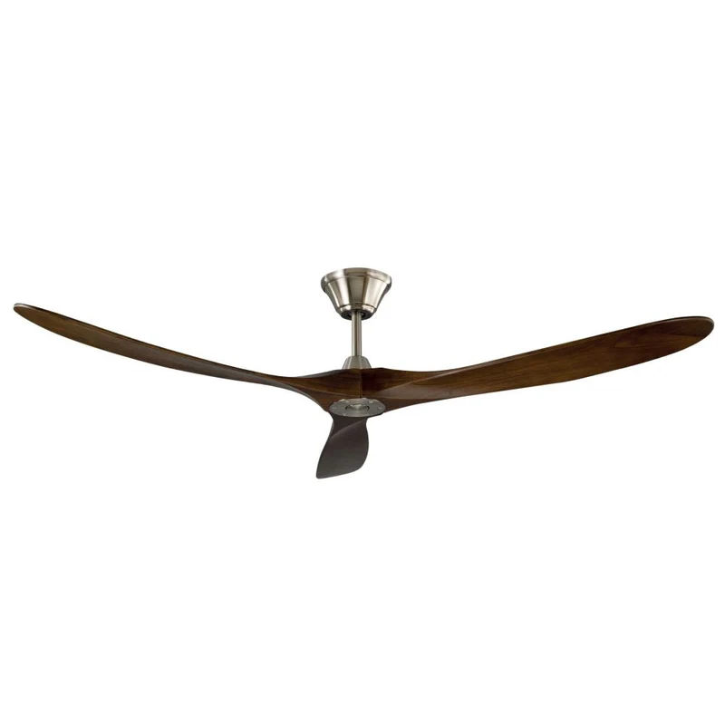 Ventilatore da Soffitto con 3 Pale in Legno Ø155 cm 6 Velocità Sulion Bromien Marrone