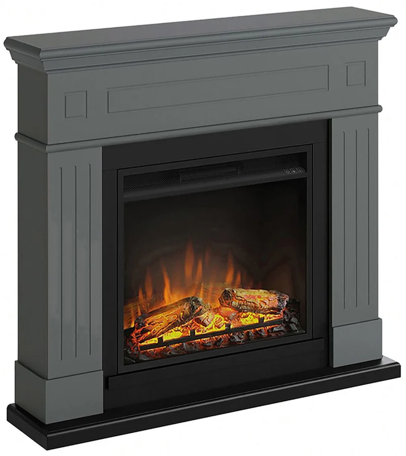 Camino Elettrico da Pavimento Effetto Fiamma 1500W Tagu Larsen Grigio Scuro