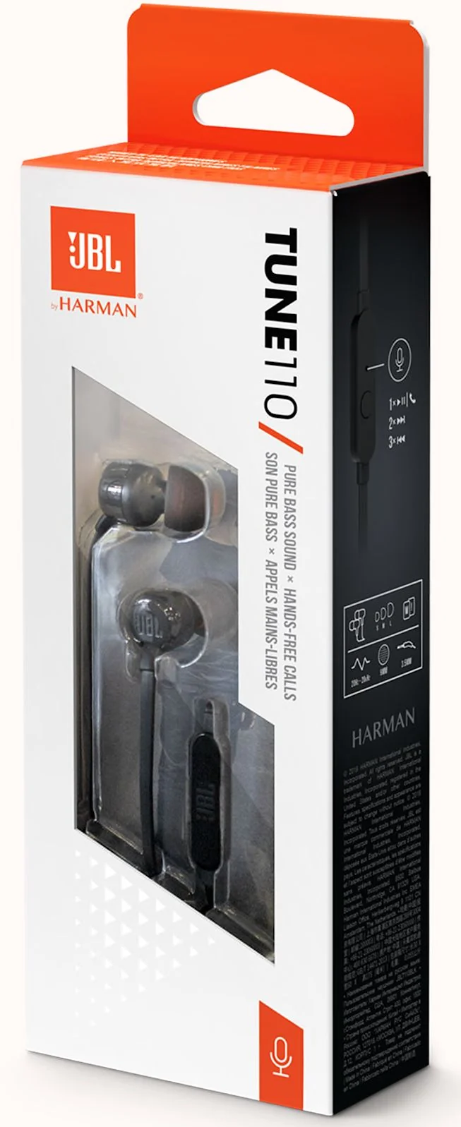 AURICOLARI CON MICROFONO JBL BASS NERA TUNE 110
