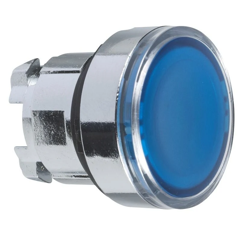 SCHNEIDER ZB4BA68 - Testa pulsante luminoso Ø22 - blu - per inserimento etichetta- per LED universale