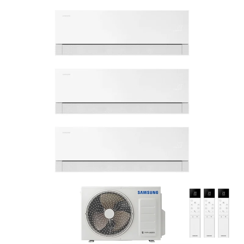 Condizionatore Climatizzatore Samsung Trial Split Inverter Windfree Première+ Plus R-32 12000+12000+12000 BTU Essential White Wi-Fi Integrato Con AJ068TXJ3KG/EU 12+12+12