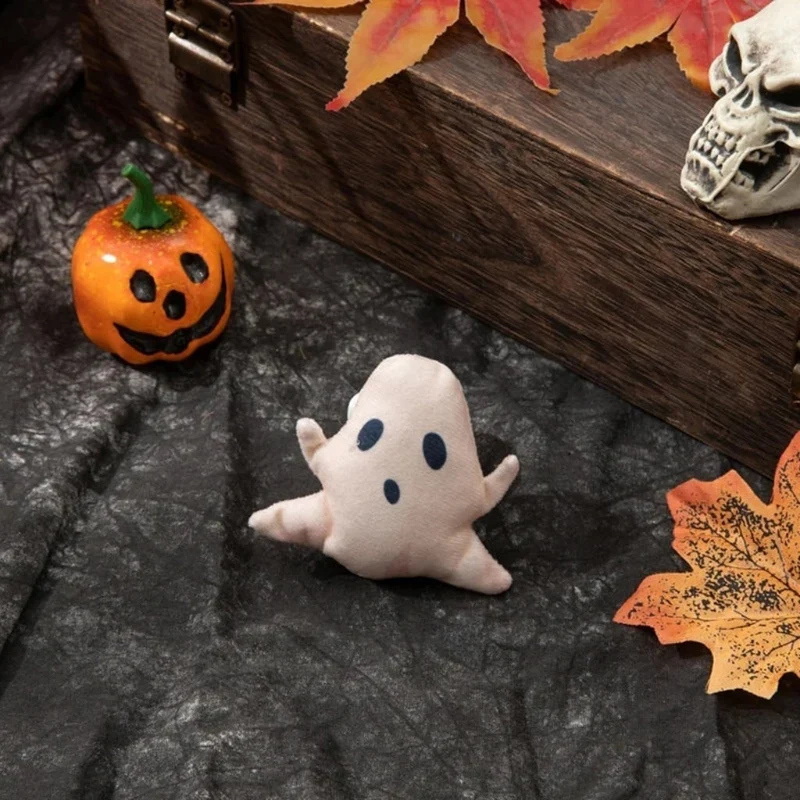Halloween Plush Cat Toy Ghost Pumpkin Skeleton Themed Scratching Post Litter Box Food