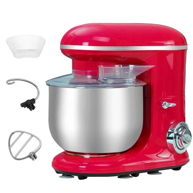 Impastatrice Planetaria 5,5 Litri 1200W Ciotola in Acciaio Inox Rossa
