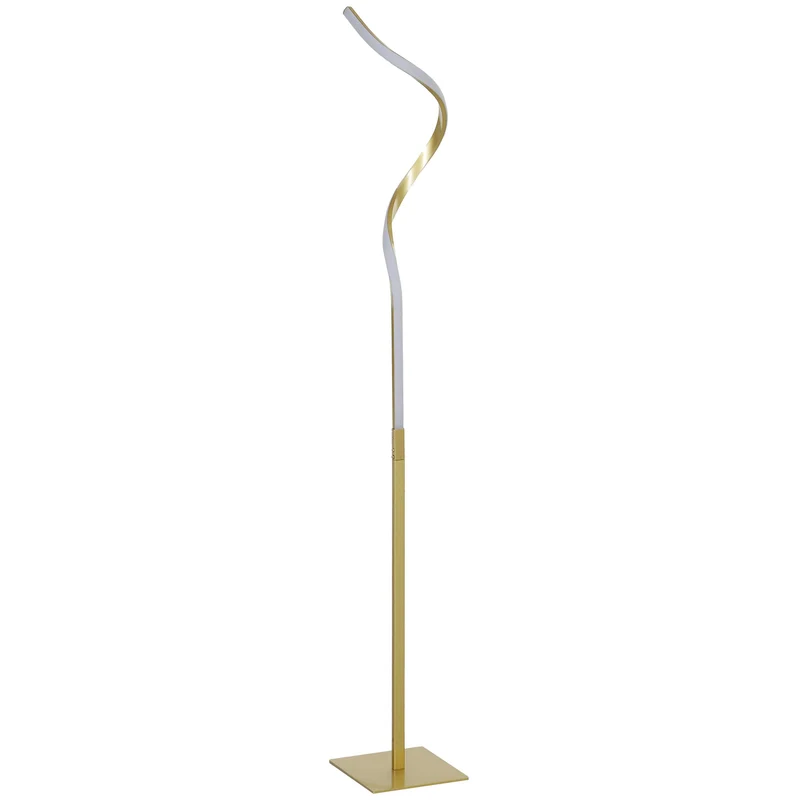 Lampada da Terra LED a Spirale con 3 Luminosità e Interruttore a Pedale Oro