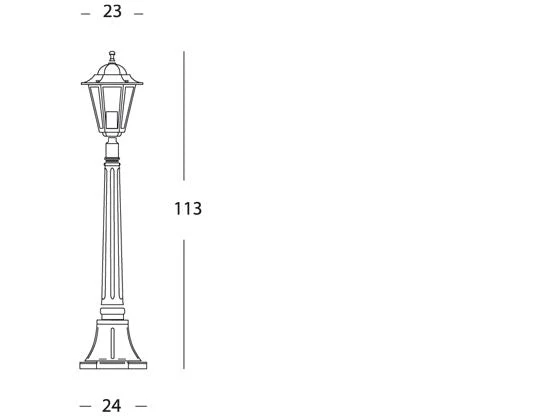 Lampada Palo per Giardino Piccolo Colore Nero per Esterno Linea Esagonale Sovil