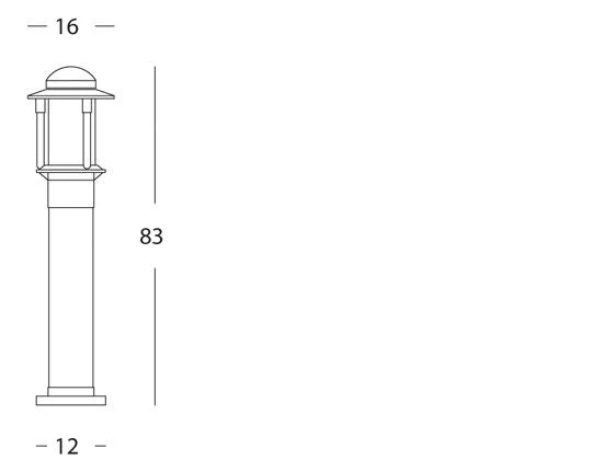 Lampada Palo per Giardino Basso Colore Nero per Esterno Linea Fiammifero Sovil