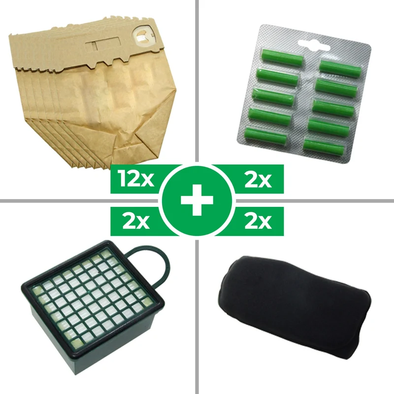 Kit Risparmio Folletto VK 131 con Ricambi Compatibili e Battitappeto Ricondizionato