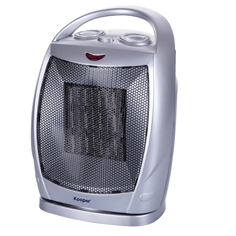 Termoventilatore Caldobagno 1500W Base Rotante Kooper Keramos Grigio