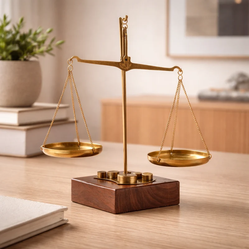 Bilancia “Adventure” Decorazione in Legno con Finiture Oro, da 22,5 cm