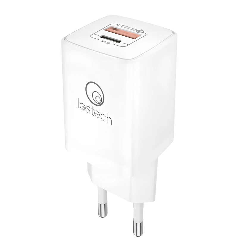 CARICATORE C/PRESA USB-A E USB-C 20W LS-NC08