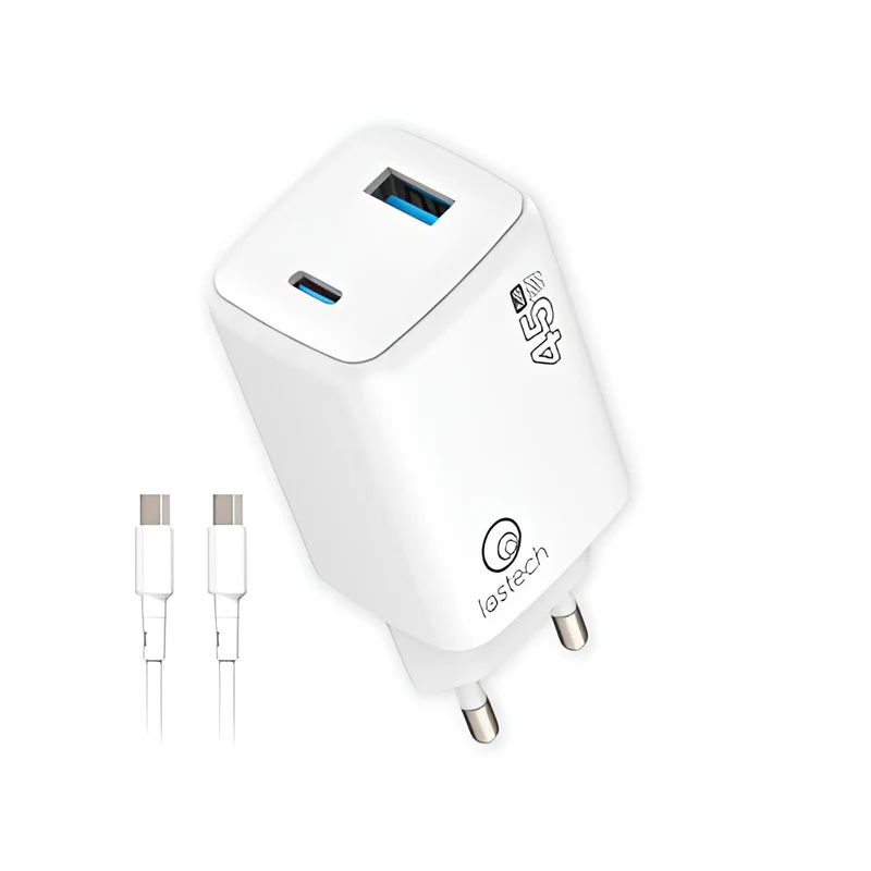 CARICATORE GAN 45W USB-C/USB-A CAVO USB-C/USB-C