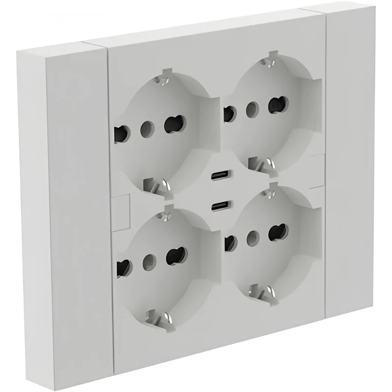 MULTIPRESA INCASSO QUADRA 4 P BIP.SCH + 2 USBC