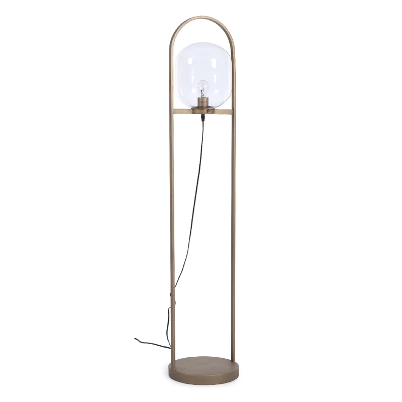 Piantana "Queer" oro in acciaio e vetro h 141 cm