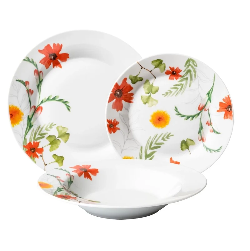 Servizio di Piatti da Tavola in Ceramica Trend Zurigo 18 Pezzi