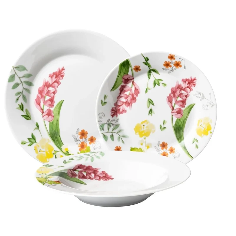 Servizio di Piatti da Tavola in Ceramica Trend Ginevra 18 Pezzi
