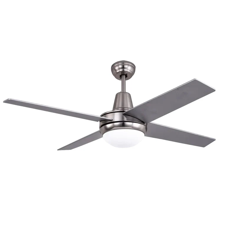 Ventilatore a soffitto moderno con 4 pale in mdf luce 60 w con telecomando 122 cm