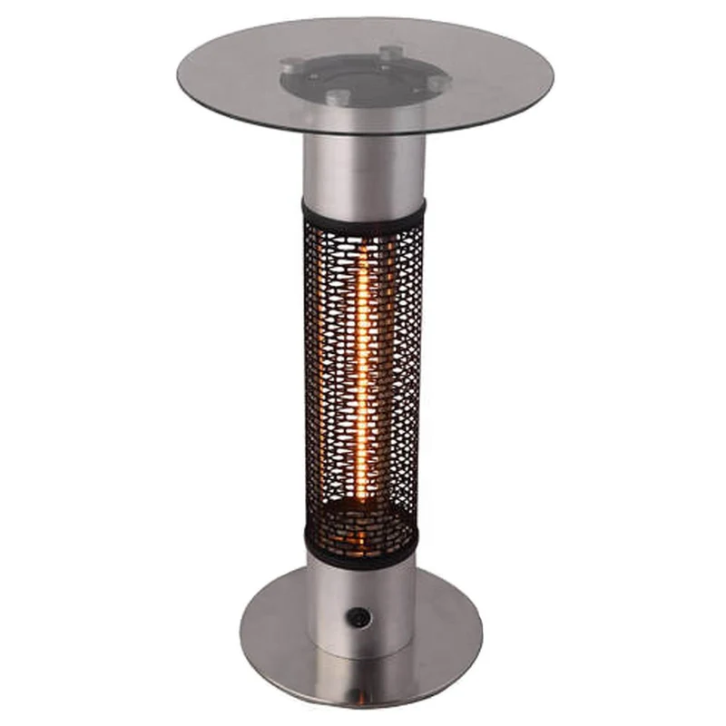 Stufa elettrica Tavolo riscaldante in vetro ed acciaio inox 1500 W per arredamento Moderno