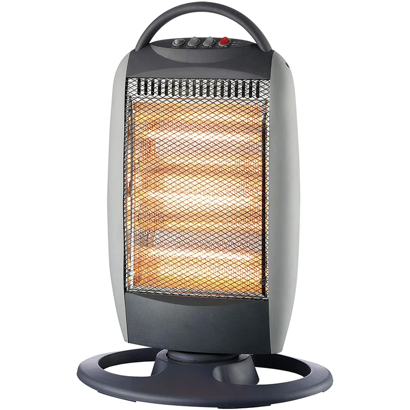 Stufetta da terra alogena oscillante 400/800/1200 W con spegnimento automatico