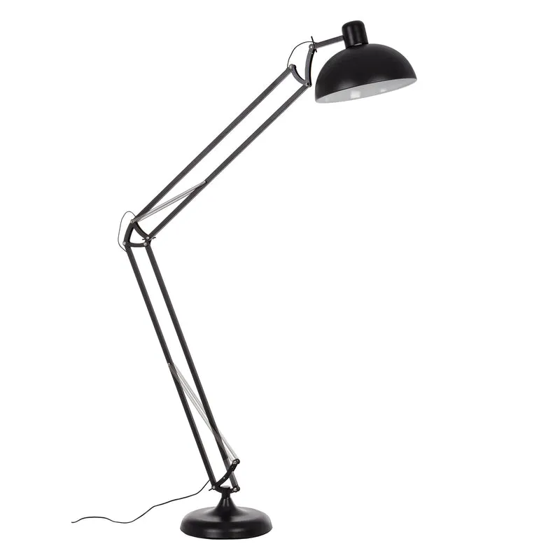 Lampada da terra a stelo in stile retrò, h 230 cm con paralume Nero da interno