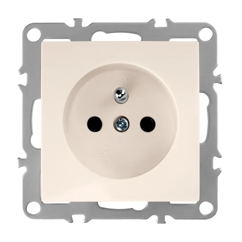 Presa Singola Con Messa A Terra Oste Jnh001-g Beige