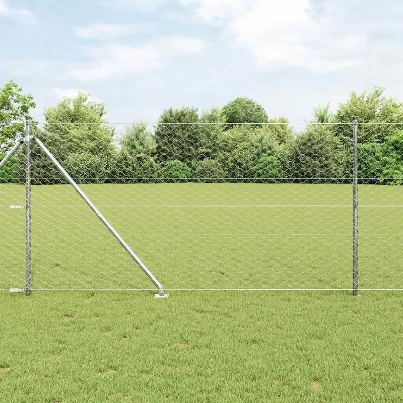 Recinzione esagonale con palo 50 x 1,2 m Acciaio zincato Rete 3353419