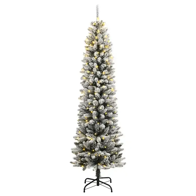 Albero di Natale Artificiale con 300 LED e Neve Floccata 210 cm 3315771