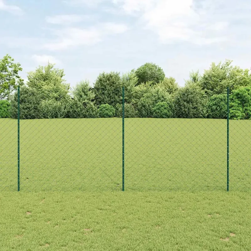Recinzione a maglie con palo 25 x 1,5 m Acciaio zincato Verde 3336255