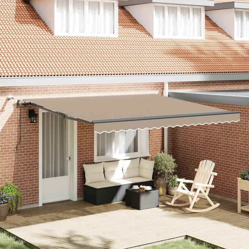 Tenda retrattile Beige 400 × 300 cm Poliestere 3330614