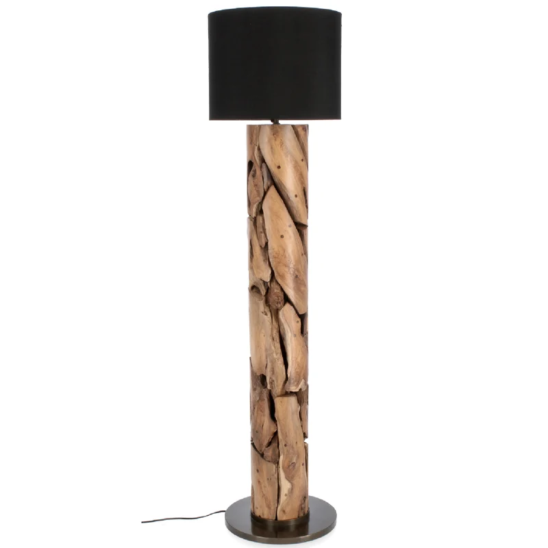 Lampada a Piantana Arwood in legno di teak riciclato h 145 cm