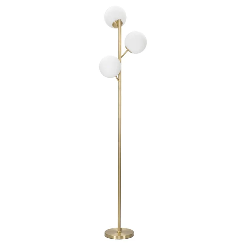 Lampada da terra "Glamy" struttura in metallo color oro e vetro per interni