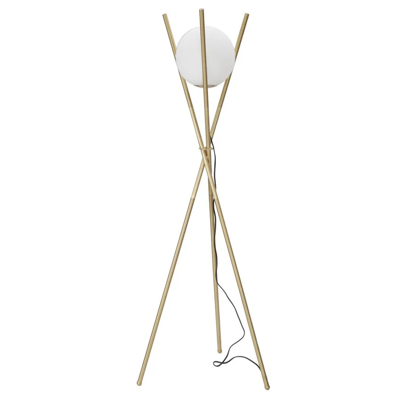 Lampada da terra "Glamy" struttura in metallo color oro e vetro per interni
