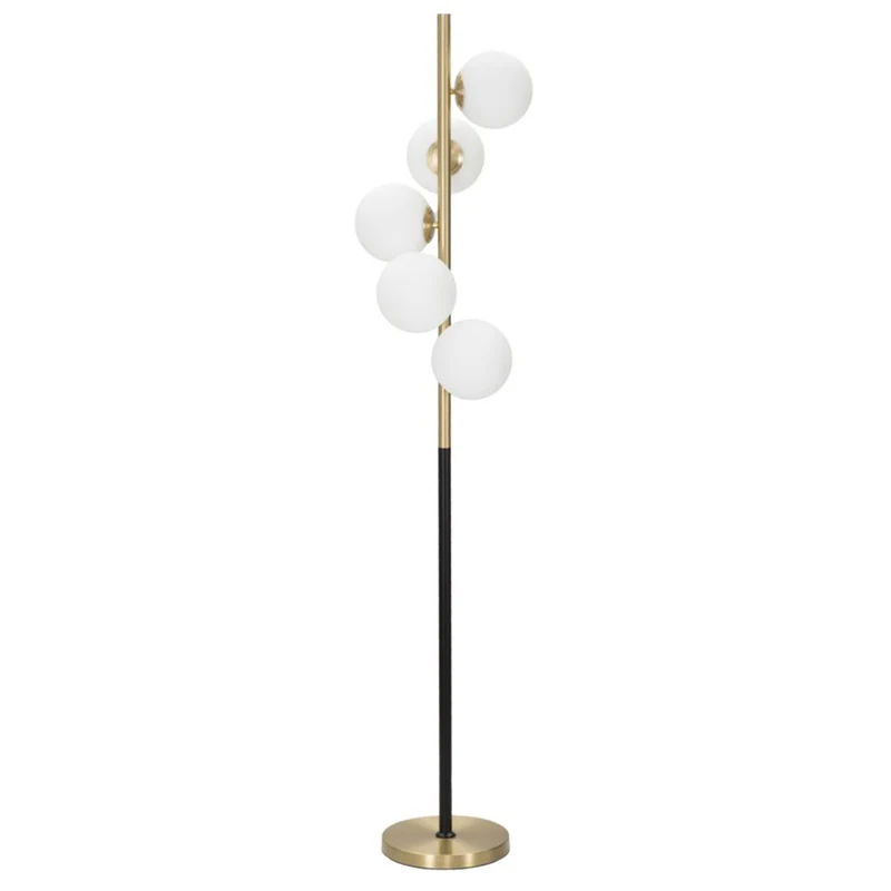 Lampada da terra "Glamy" struttura in metallo color oro e nero per interni