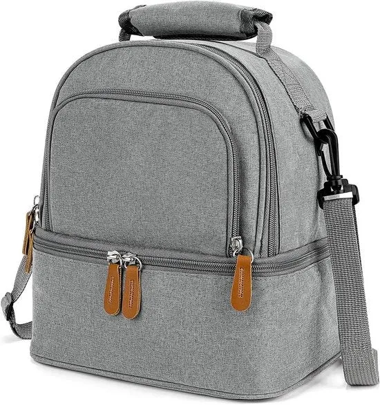 Lunchbox elettrica con riscaldamento - Tasca portatile - Grigio - Compatibile con marchio - Cassetta in acciaio inossidabile - Dimensioni extra grandi - Adatto per diversi modelli - Lunchbox elettrica con riscaldamento (grigio)