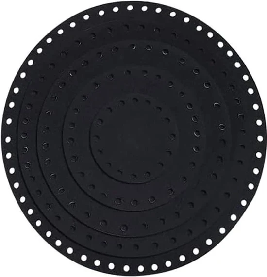 Set di 10 pannelli di velluto per il pavimento - forma rotonda - pannello base - filato spesso - accessori DIY - modello grigio - cesto intrecciato - tessitura a maglia - creare una borsa
