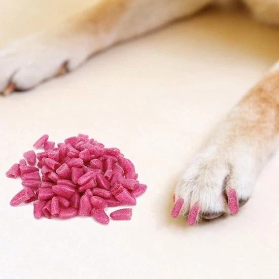 Copertura delle unghie per cani - PVC soffice - Zampa - Cura - Animale domestico - Adatto a - Cane - Blu - Modello - 100 pezzi - Copertura unghia - Artiglio - Pulizia con Ary.