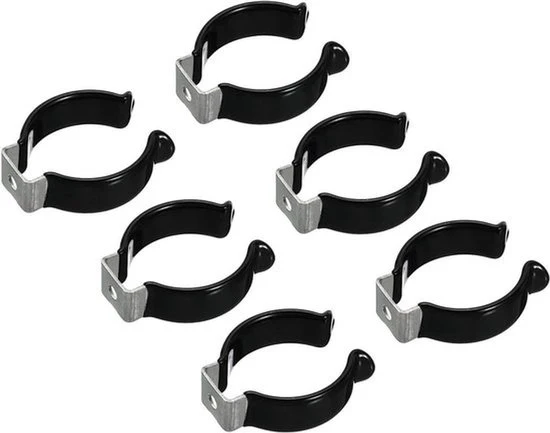 Montaggio LED per Lampade a Clip - Supporto per Lampade - Acciaio Inossidabile - Otre - Piastrine - Sostegno - Kit di Montaggio - Nero - Pacchetto da 6.