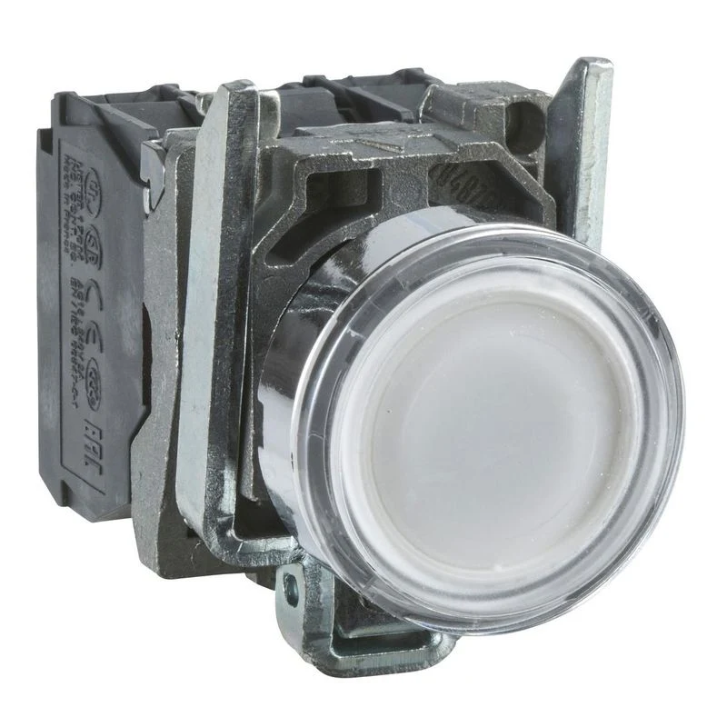 SCHNEIDER XB4BW31B5 - Pulsante Luminoso Schneider Harmony XB4 Bianco 24V 1NO+1NC