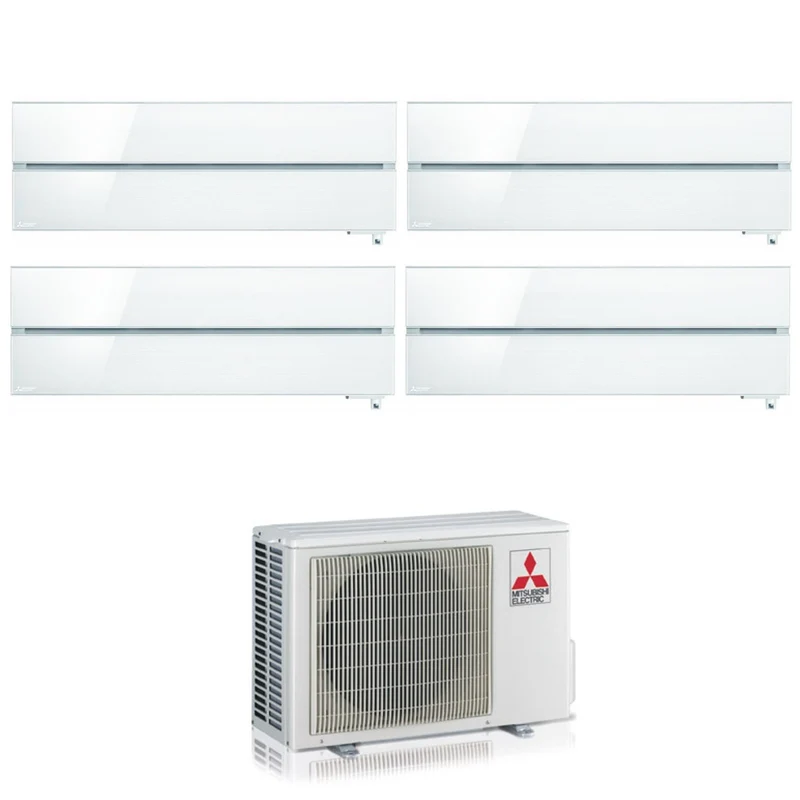 Condizionatore Climatizzatore Mitsubishi Electric Quadri Split Kirigamine Style Pearl White R-32 9+9+18+18 BTU Con MXZ-5F102VF2 Wi-Fi Integrato