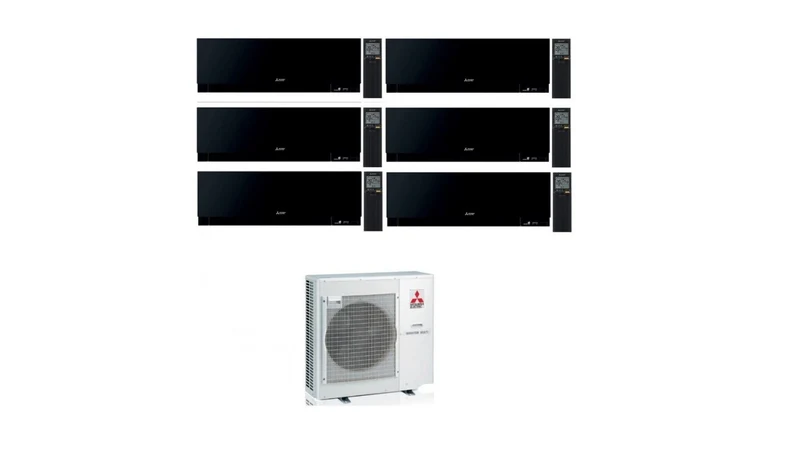Mitsubishi Sextuple-split MXZ-6F120VF ou MXZ-6F120VF2/VF3+ 3 X MSZ-EF22VGKB + 1 X MSZ-EF25VGKB + 2 X MSZ-EF35VGK