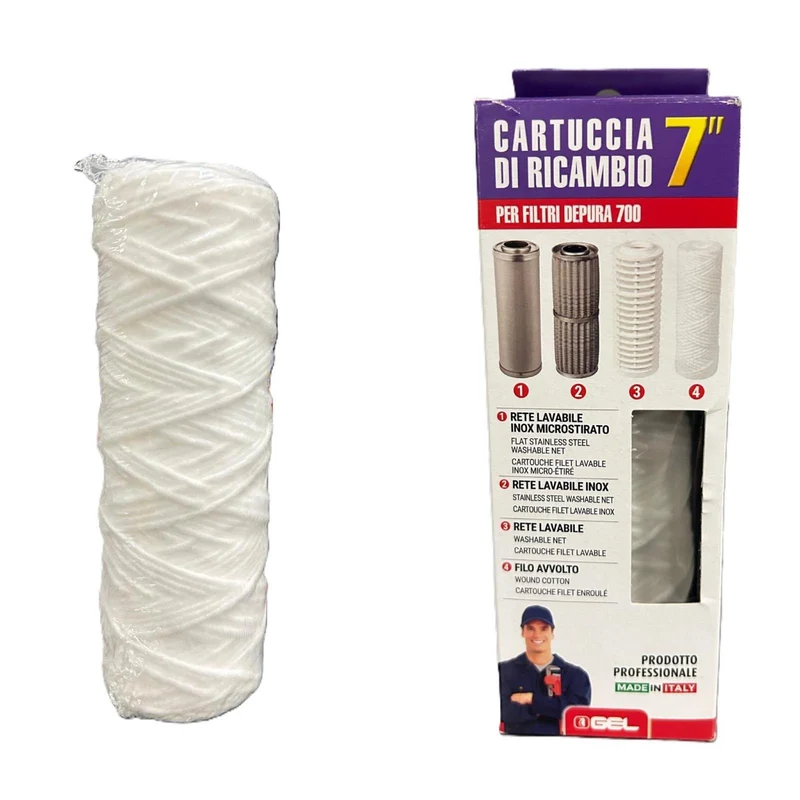 CARTUCCE FILTRANTI DA 7" PER DEPURA AD USO TECNICO/POTABILE GEL FILO AVVOLTO PP