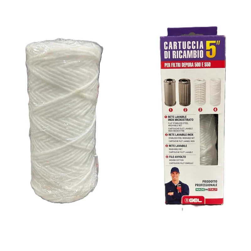 CARTUCCE FILTRANTI DA 5" PER DEPURA AD USO TECNICO/POTABILE GEL FILO AVVOLTO PP